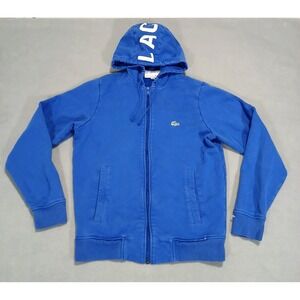 Lacoste Men's size 3/S Long Sleeve Fleece Full Zip Hoodie‎ Sweatshirt Blue